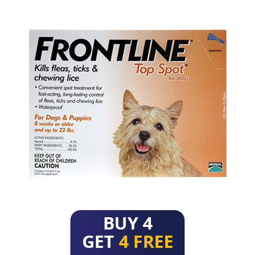 Frontline Plus Flea and Tick Dog Treatment 5-22 lb, 7+1 Doses