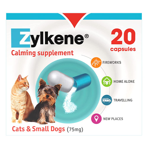 Zylkene Calming Supplement For Cats & Small Dogs 75mg 20 Capsules