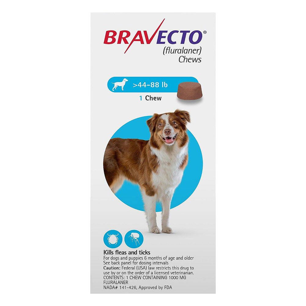 Buy Bravecto For Large Dogs 4488lbs (Blue) Free Shipping