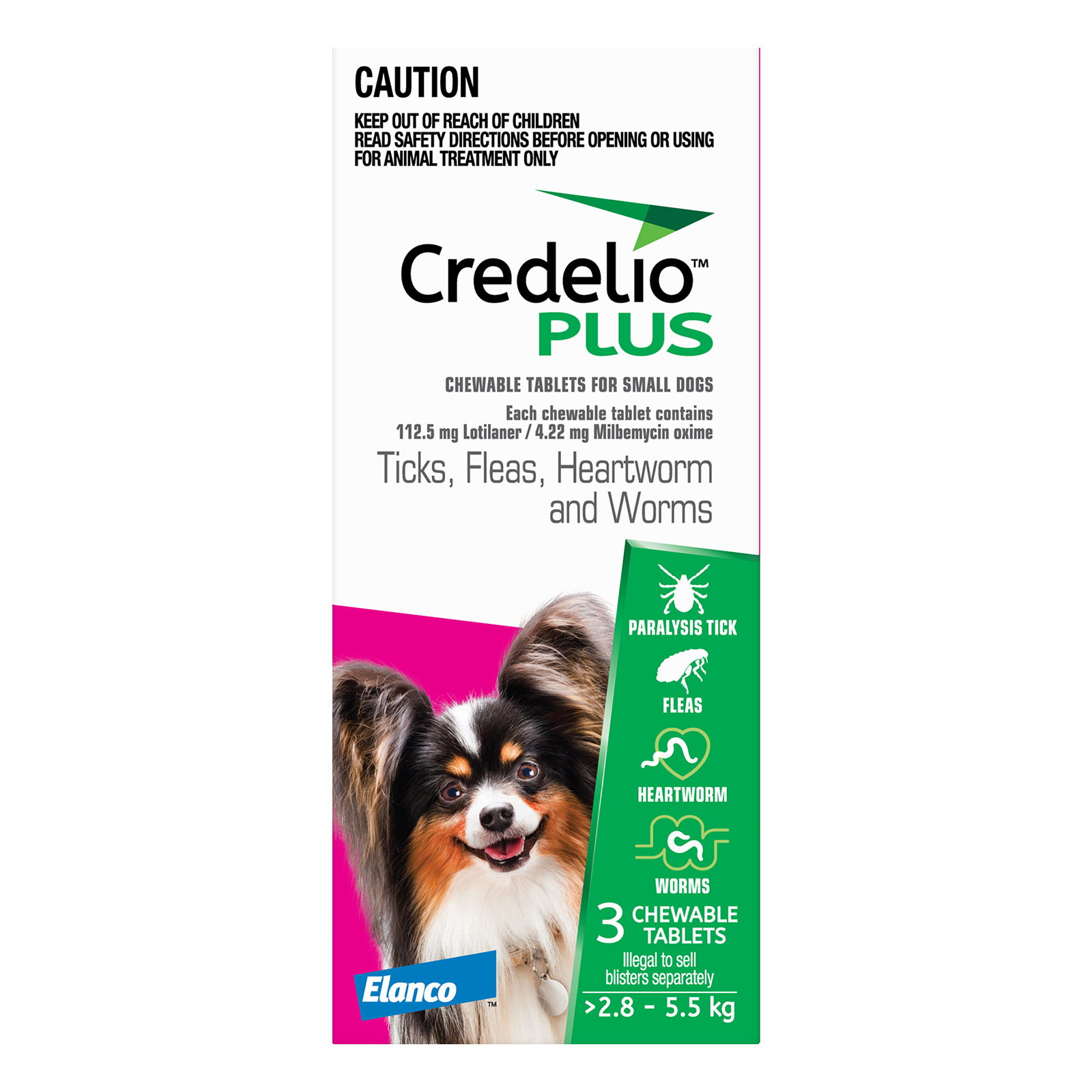 Credelio Plus For Small Dog 2.8-5.5kg Pink 6 Chews