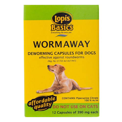 Lopis Basics Worm Away Deworming Capsules For Dogs 12 Capsules