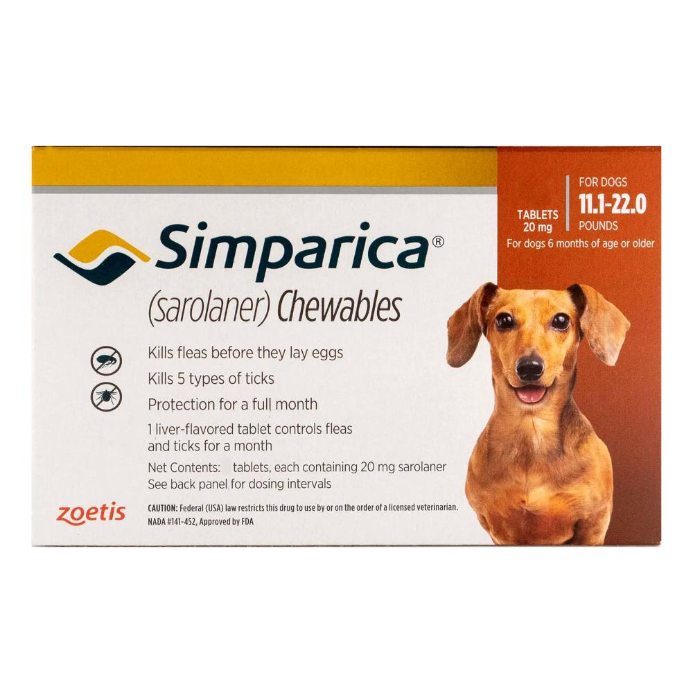 Simparica For Dogs 11.1-22 Lbs (Brown) 3 Chews