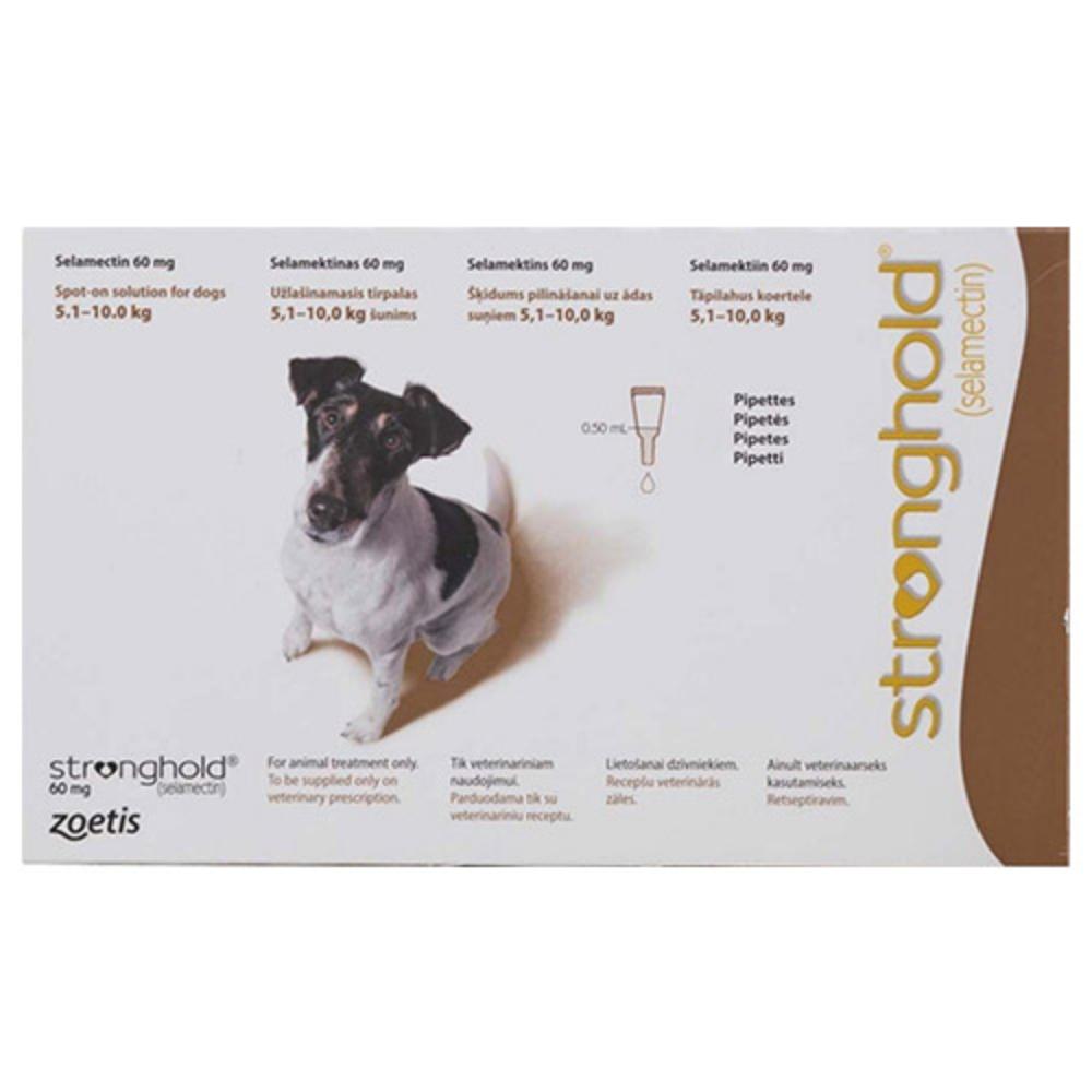 Stronghold Dogs 5.1-10.0 Kg 60 Mg (Brown) 3 Pipette